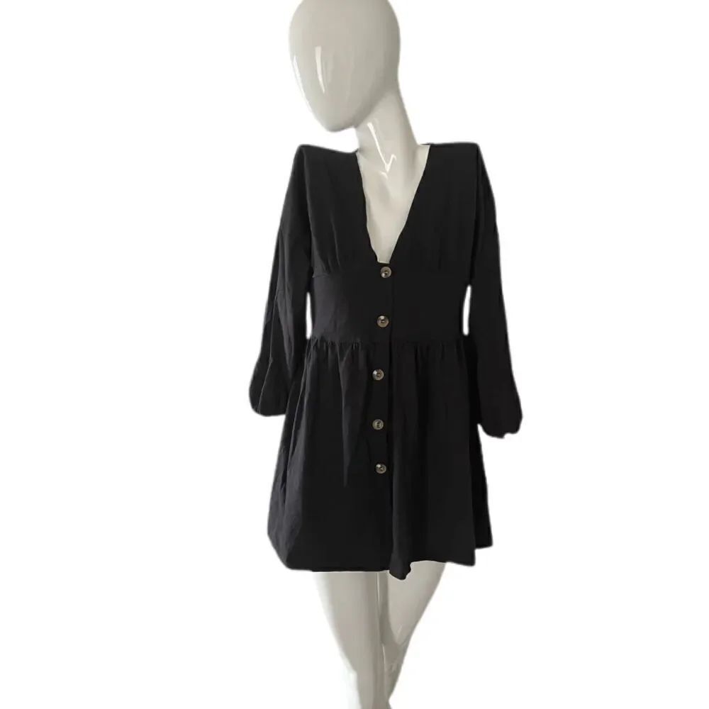 ASOS Black Button Front Dress